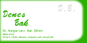 denes bak business card